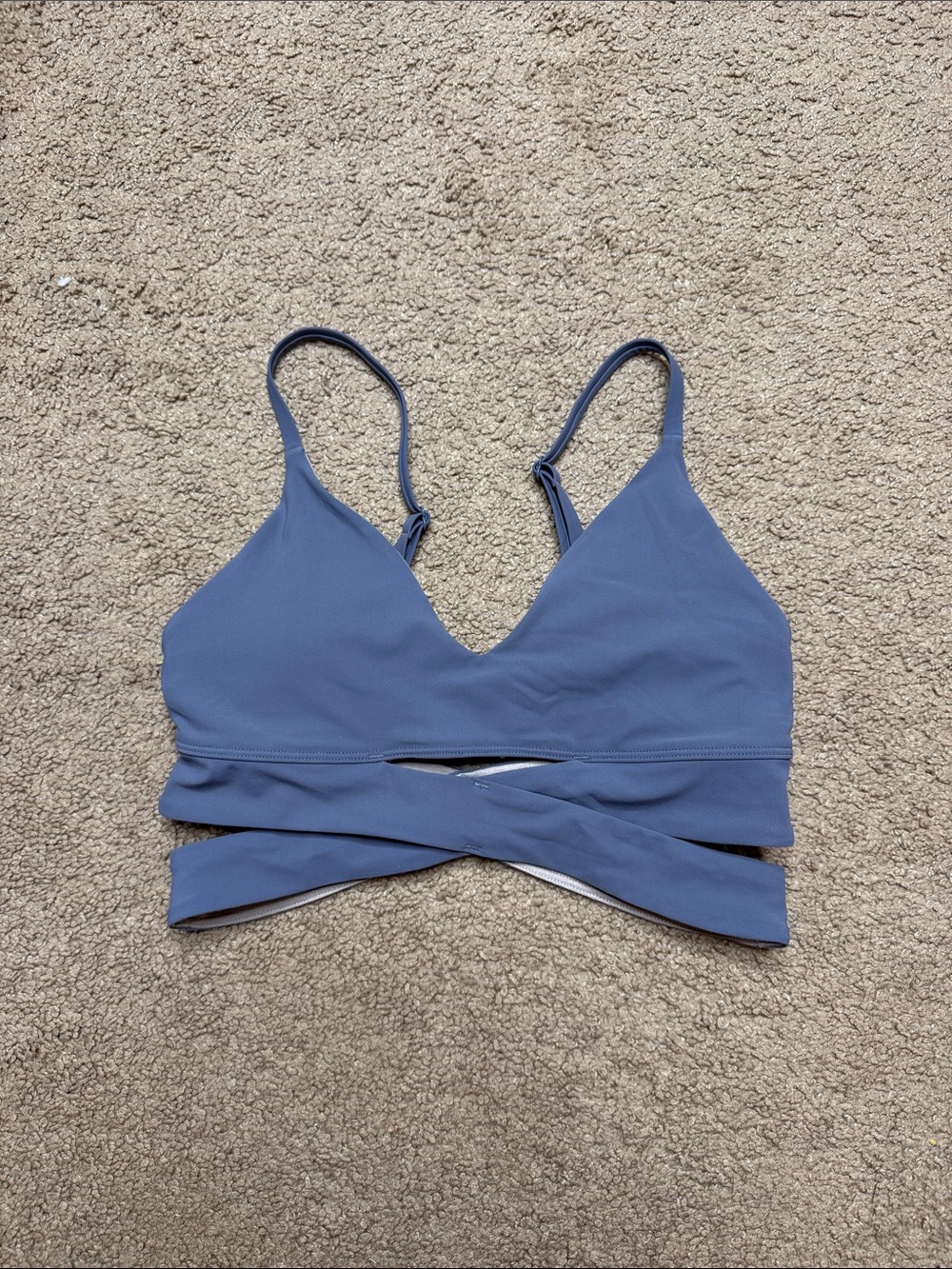 lululemon athletica V-Neck Strappy Bralette - Dusty Blue
